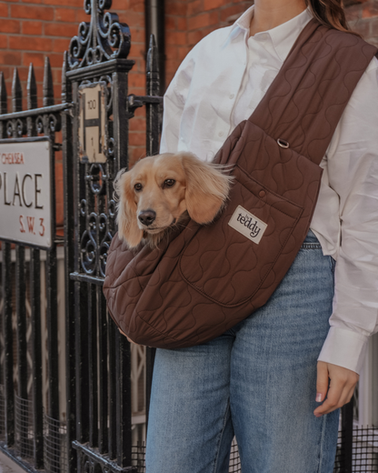 By Teddy Quilted Sling Kutyahordozó - Chocolate