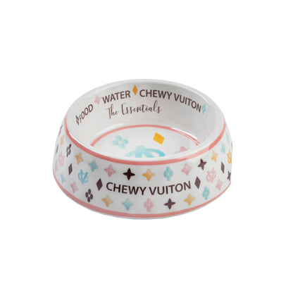 Fehér Chewy Vuiton kutyatál