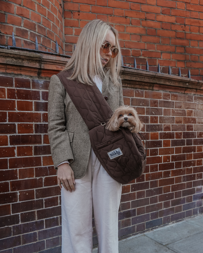 By Teddy Quilted Sling Kutyahordozó - Chocolate