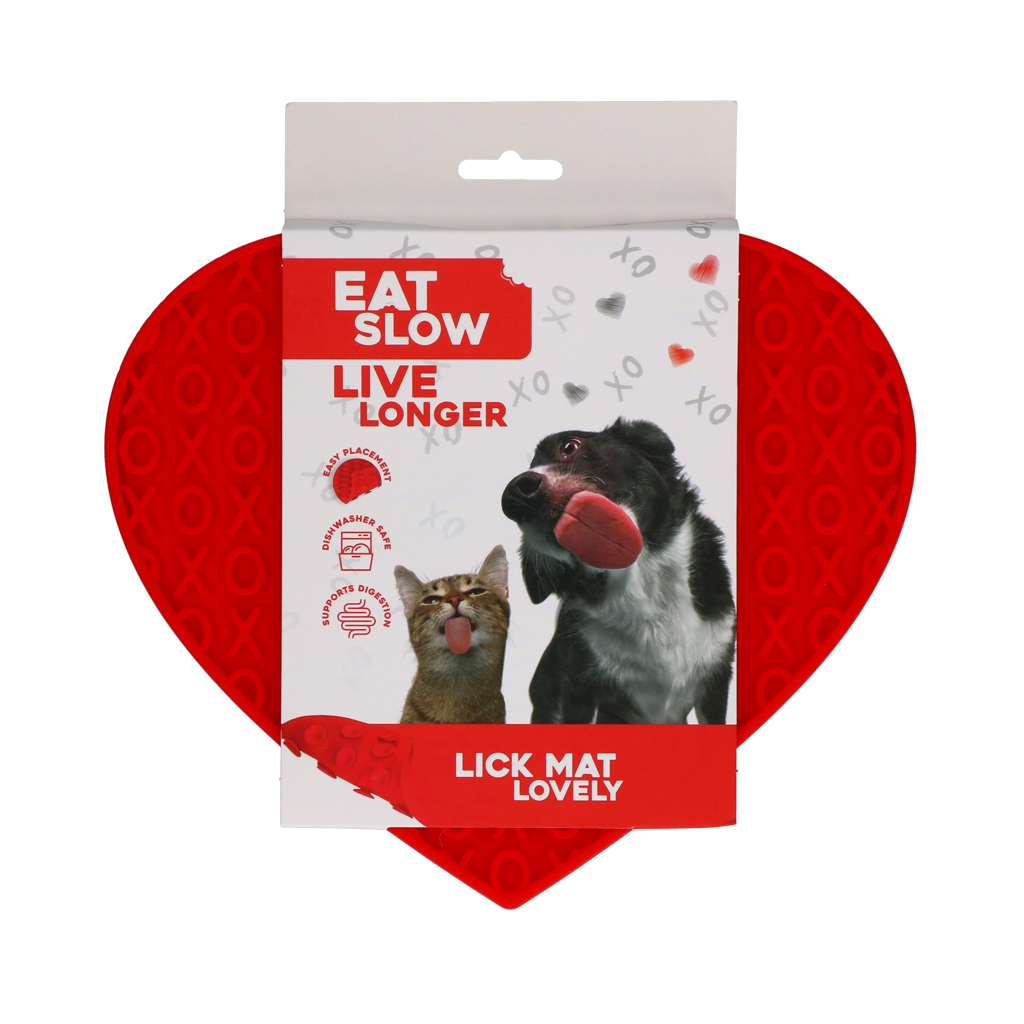 Eat Slow Live Longer Lick Mat Lovely Red