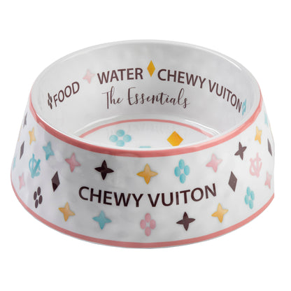 Fehér Chewy Vuiton kutyatál