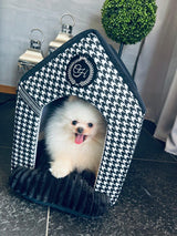 Chloé's Home Positano fekete plüss kutyaház